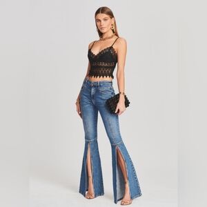 NWT $325 RETROFETE Fresca Flared Jeans 25